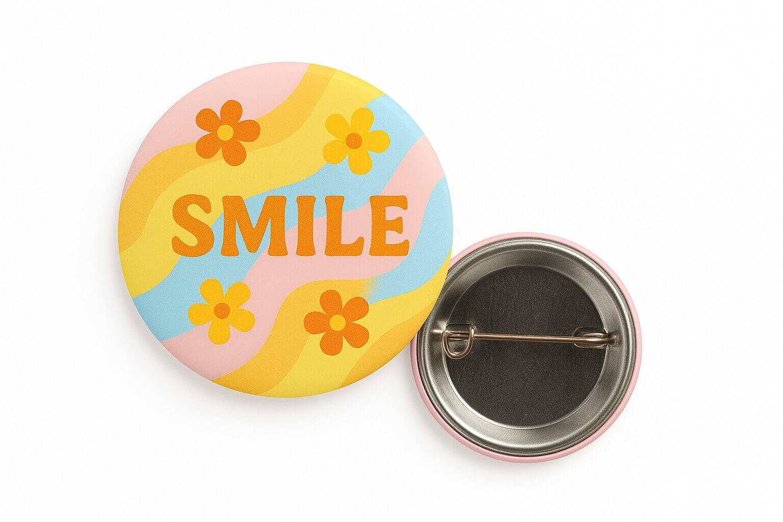 37mm buttons met speld