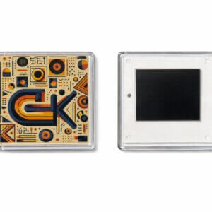 Rechthoekige koelkastmagneet harde kunststof behuizing 57x57mm