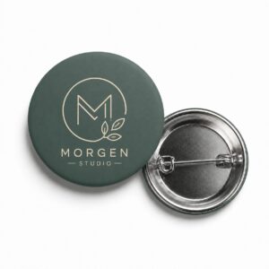 matte 37mm button met speld