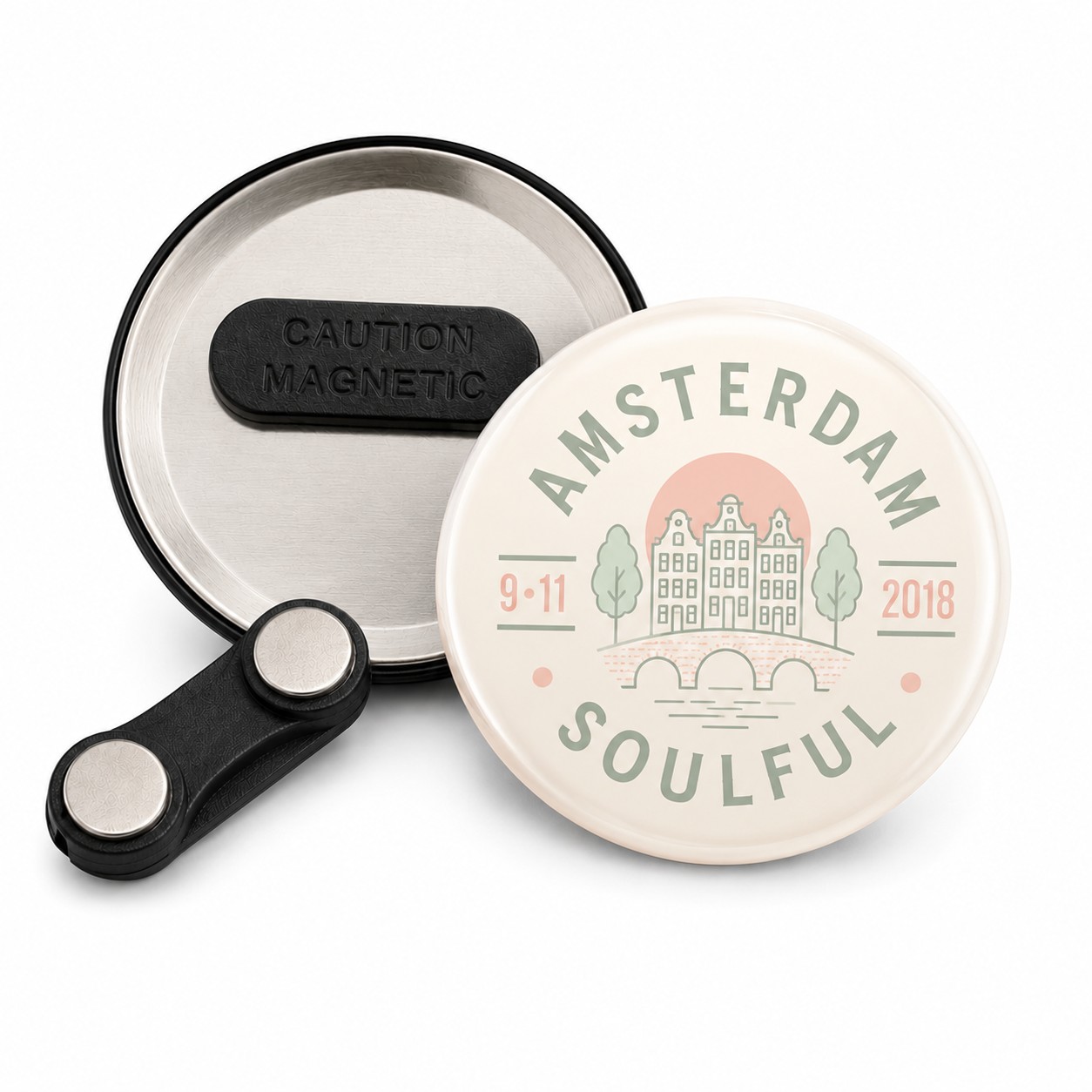 56mm button met dubbele magneet