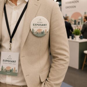75mm button met dubbele kledingmagneet voor op de beurs