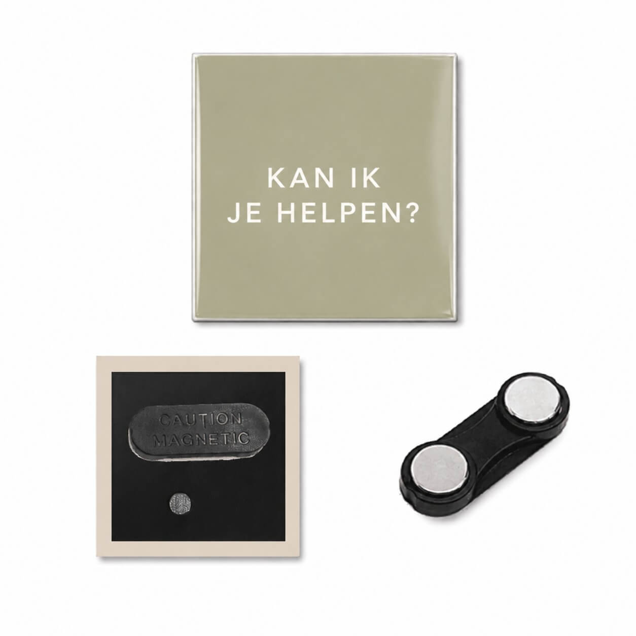 Vierkante button dubbele magneet 52x52mm
