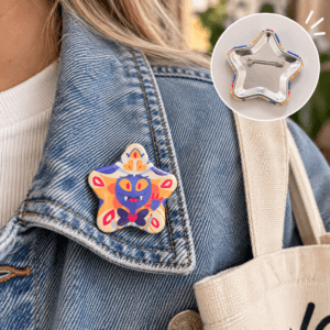 Alternative view of Ster button met speld